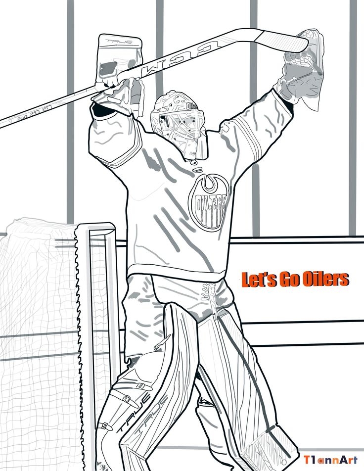 Mike Smith Edmonton Oilers Coloring Pages Kids Children Hockey NHL Mike Smith Edmonton Oilers Coloring Pages Kids Children Hockey NHL
