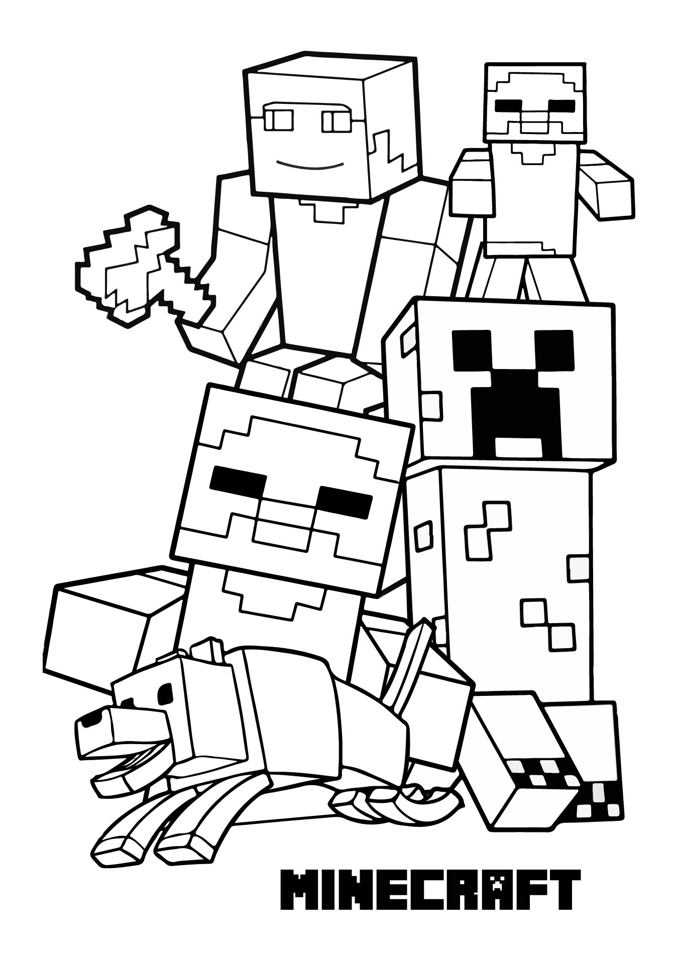 Free Minecraft Coloring Pages Printable Free Minecraft Coloring Pages Printable