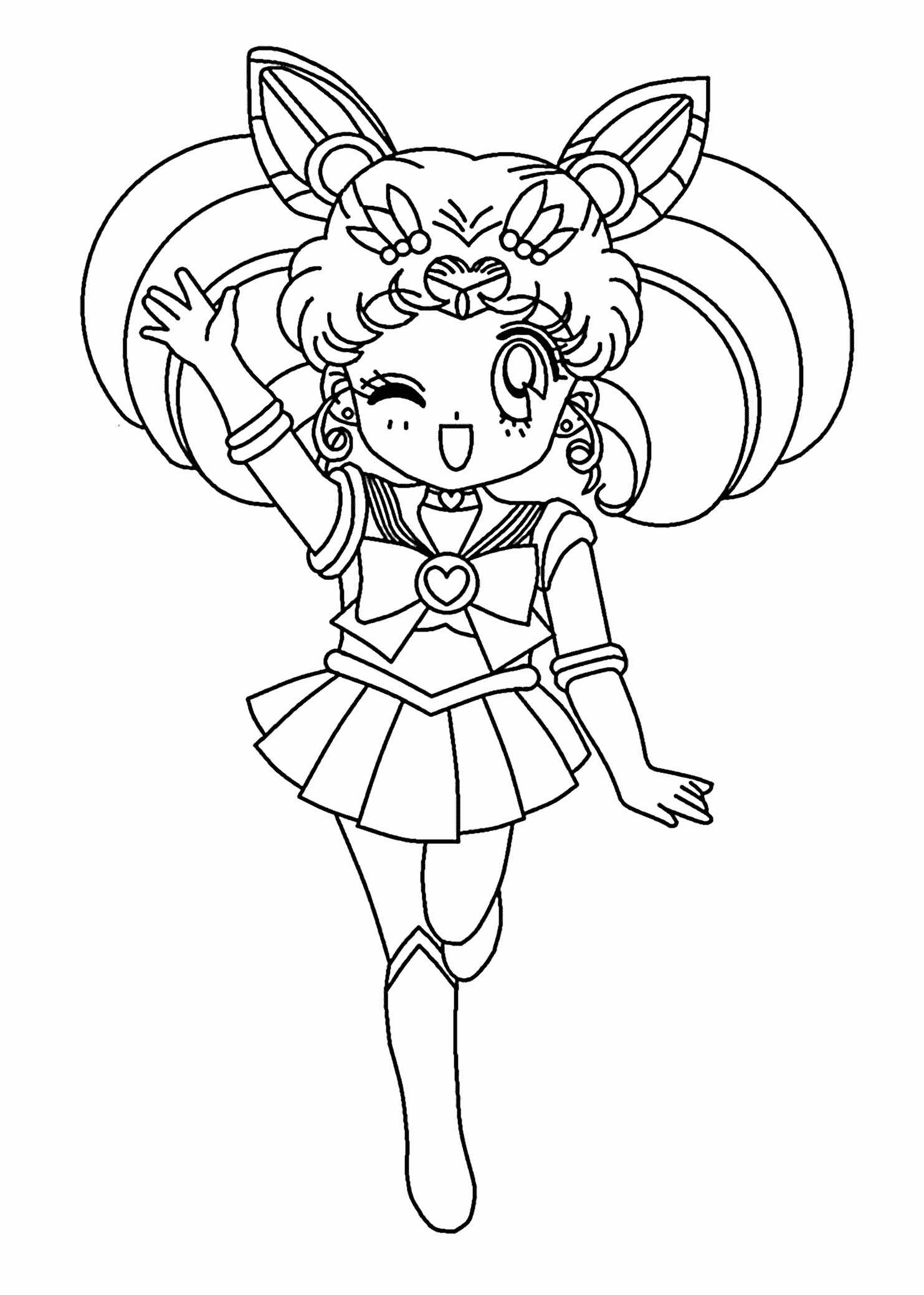 Mini Sailor Moon Anime Coloring Pages For Kids Printable Free Boyama
