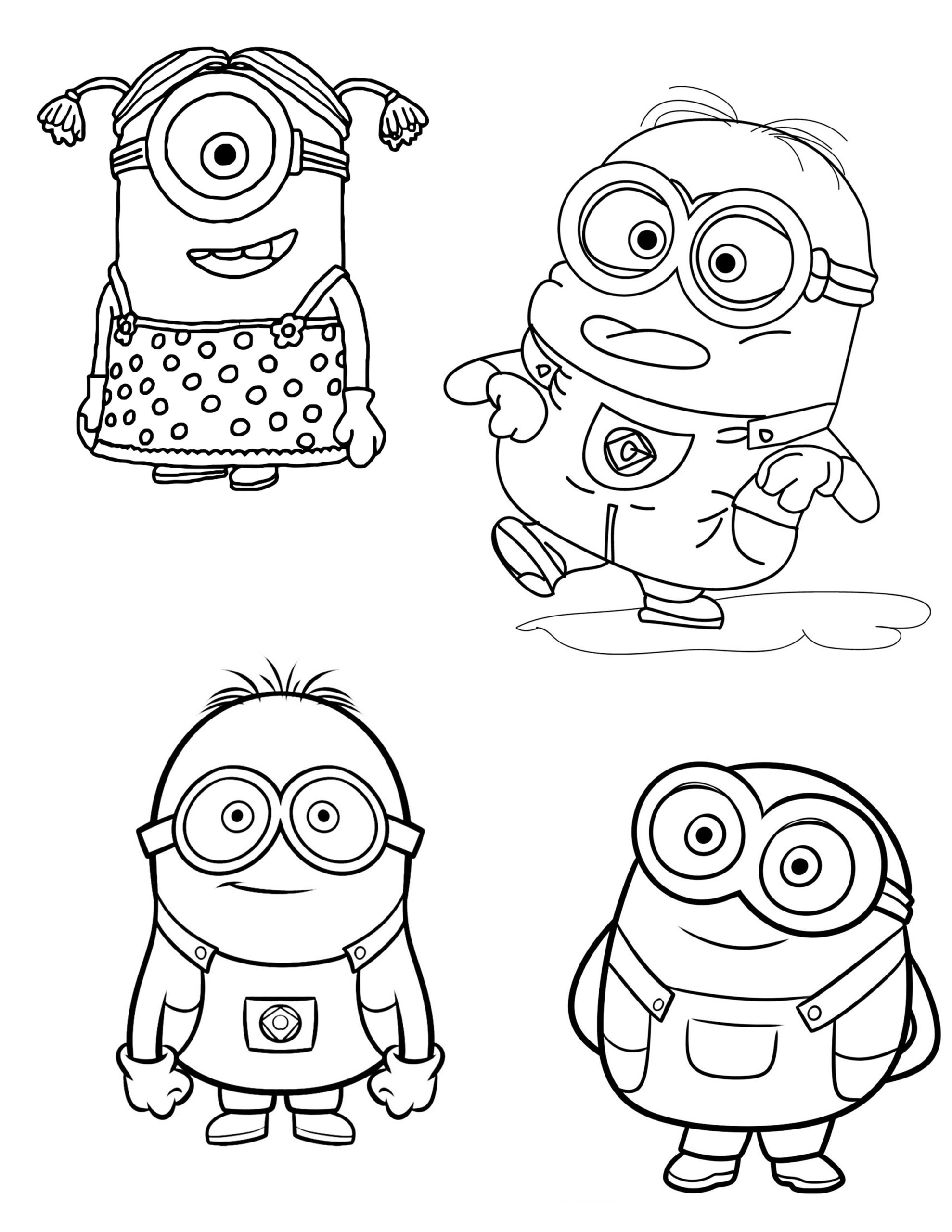 Printable Coloring Pages Minions Printable Coloring Pages Minions