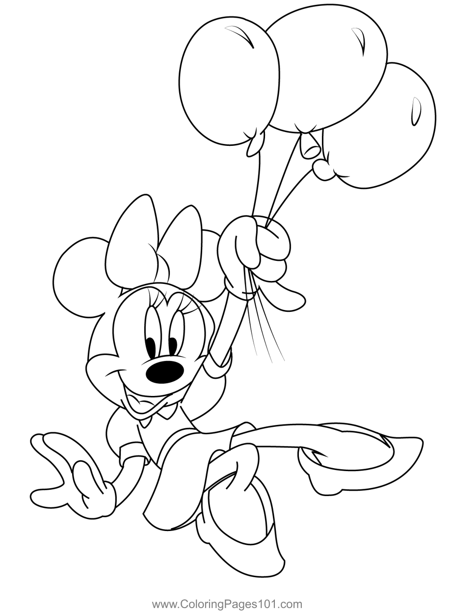 Minnie Mouse Birthday Coloring Page Minnie Mouse Birthday Coloring Page