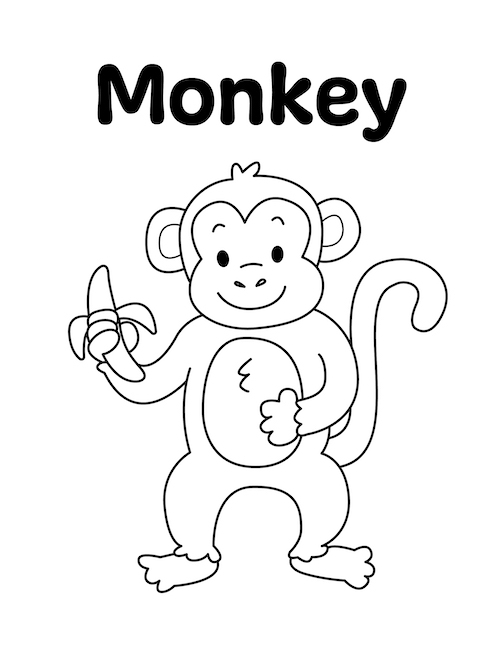 Monkey Coloring Pages Printable Monkey Coloring Pages Printable