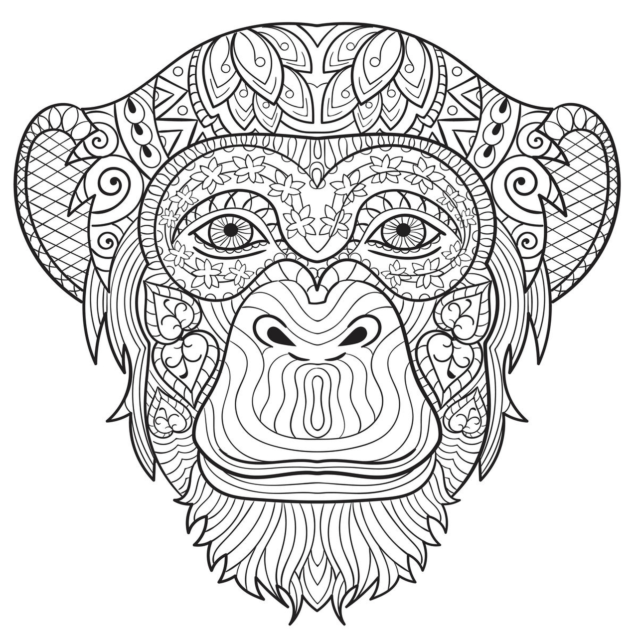 Monkey Face Coloring Pages Monkey Face Coloring Pages