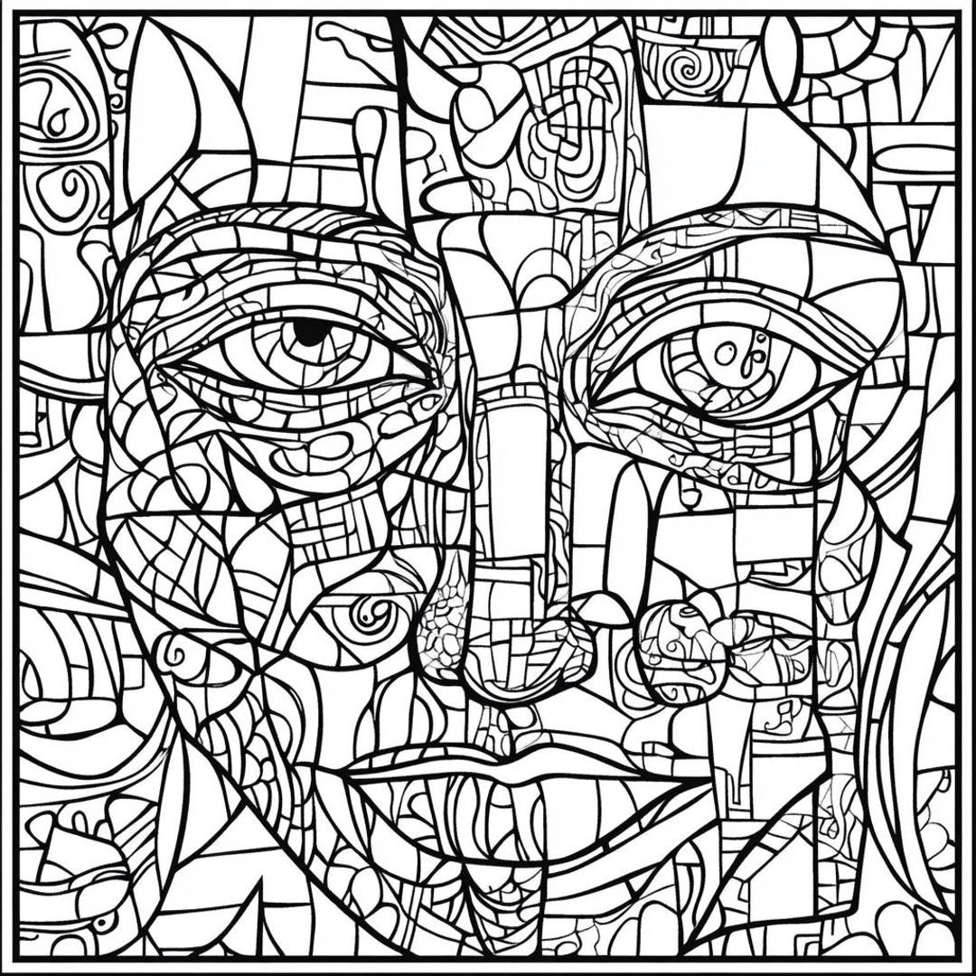 Mosaic Printable Coloring Pages PNG Format Instant Download 5 Mosaic Printable Coloring Pages PNG Format Instant Download 5