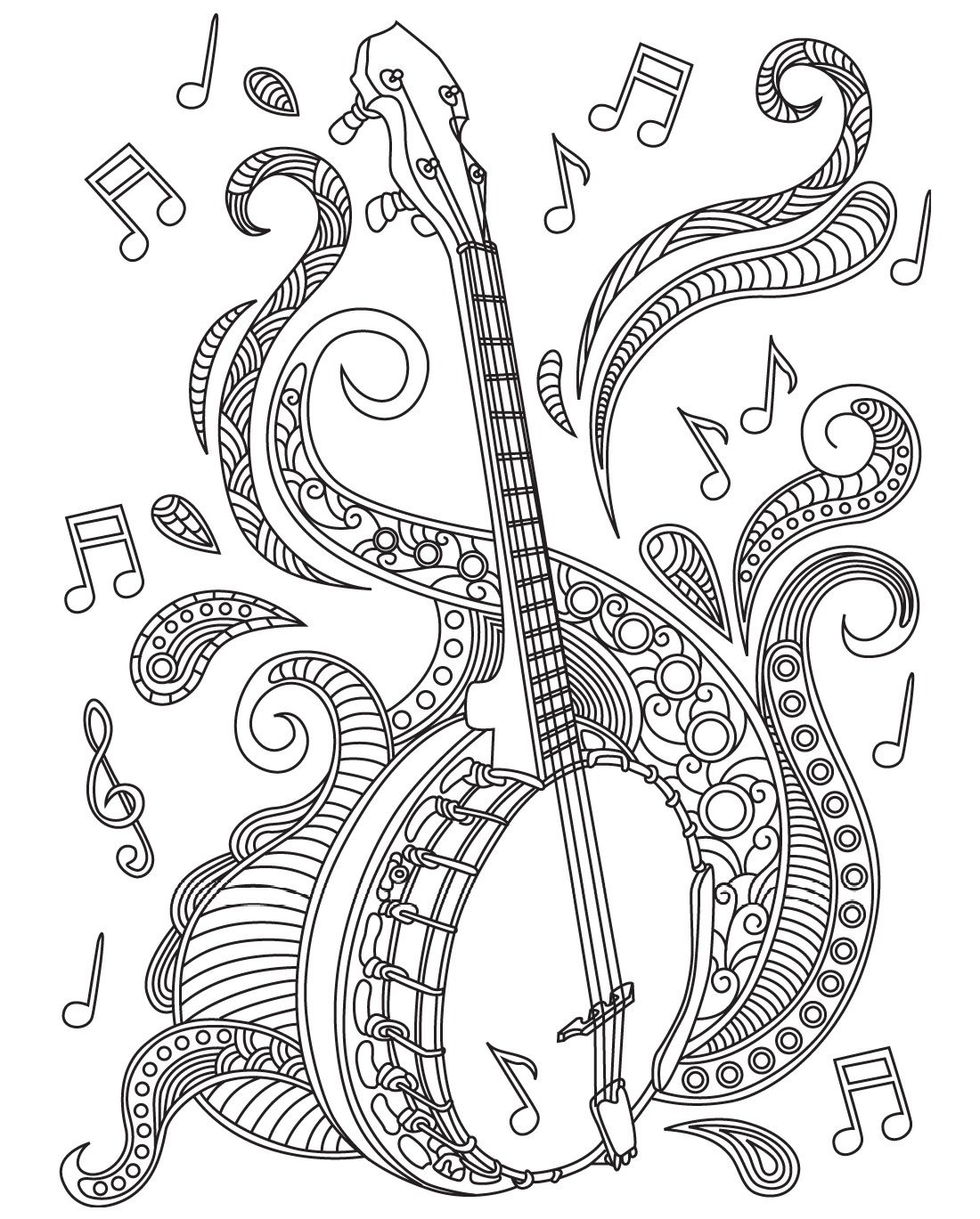 Music Coloring Pages For Adults Music Coloring Pages For Adults