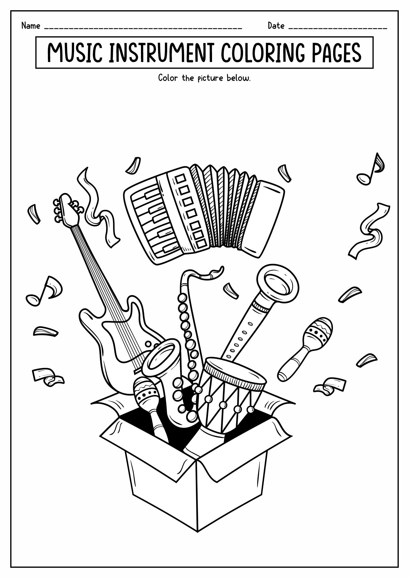 Music Printable Coloring Pages