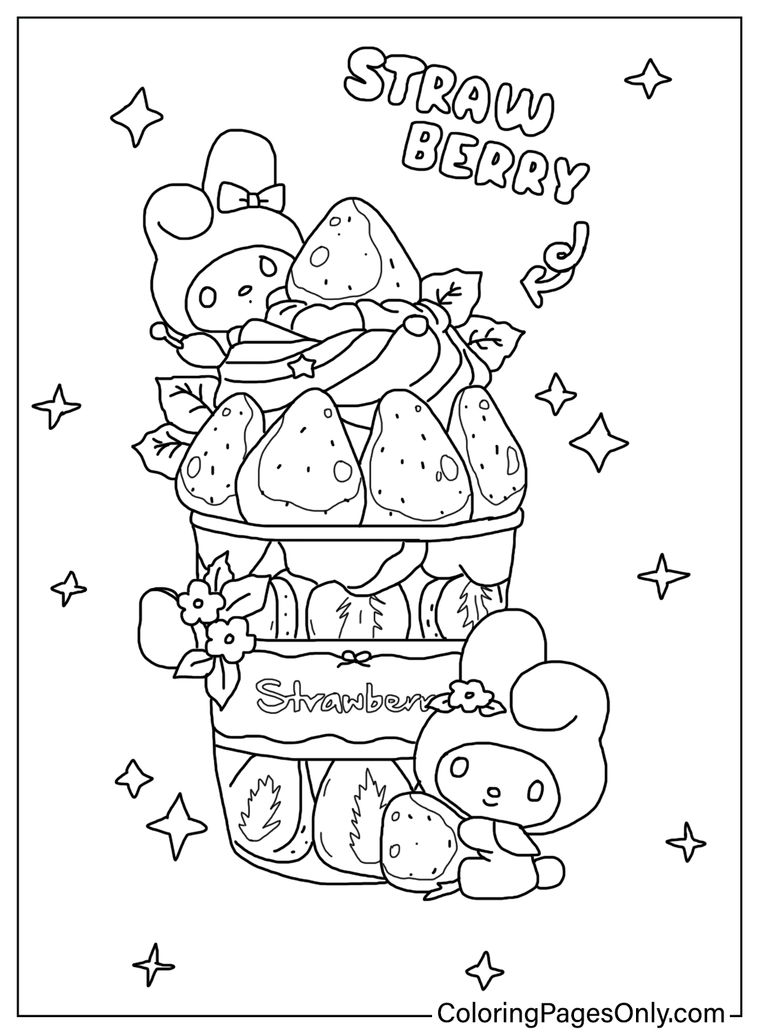 My Melody With Strawberry Coloring Pages Free Printable Coloring Pages My Melody With Strawberry Coloring Pages Free Printable Coloring Pages