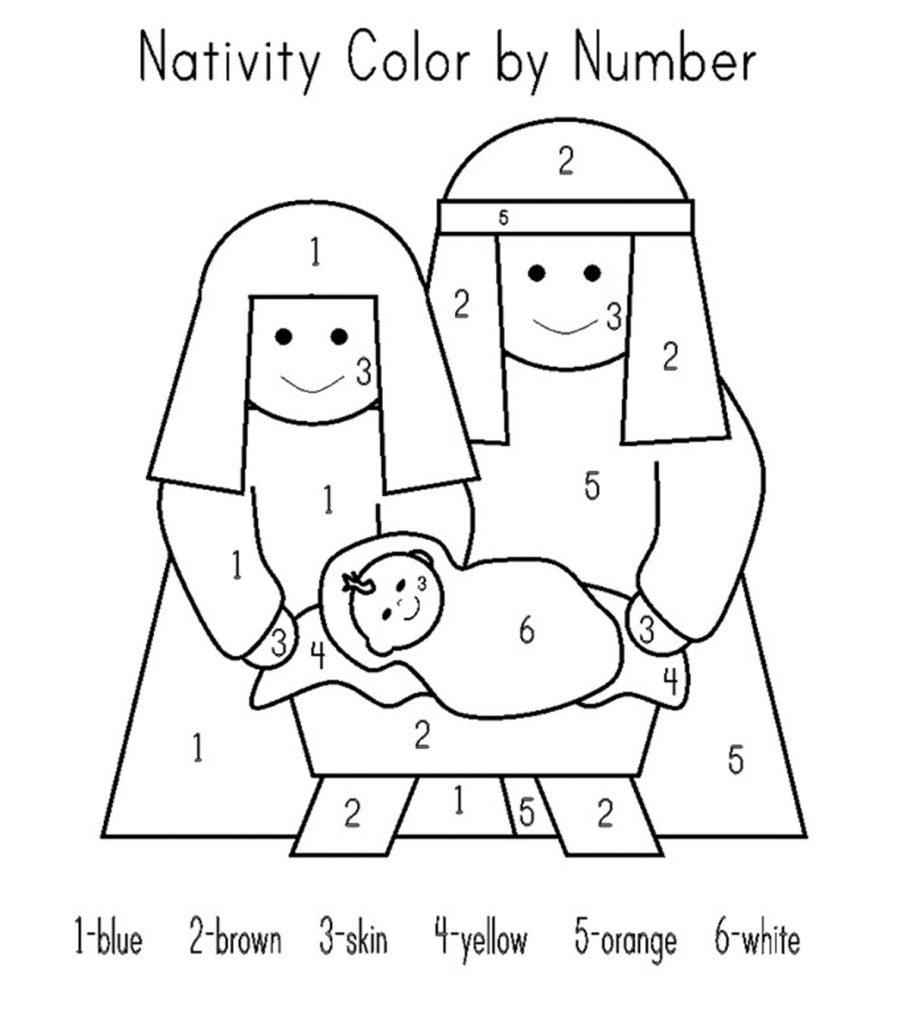Nativity Scene Coloring Pages Free Printable