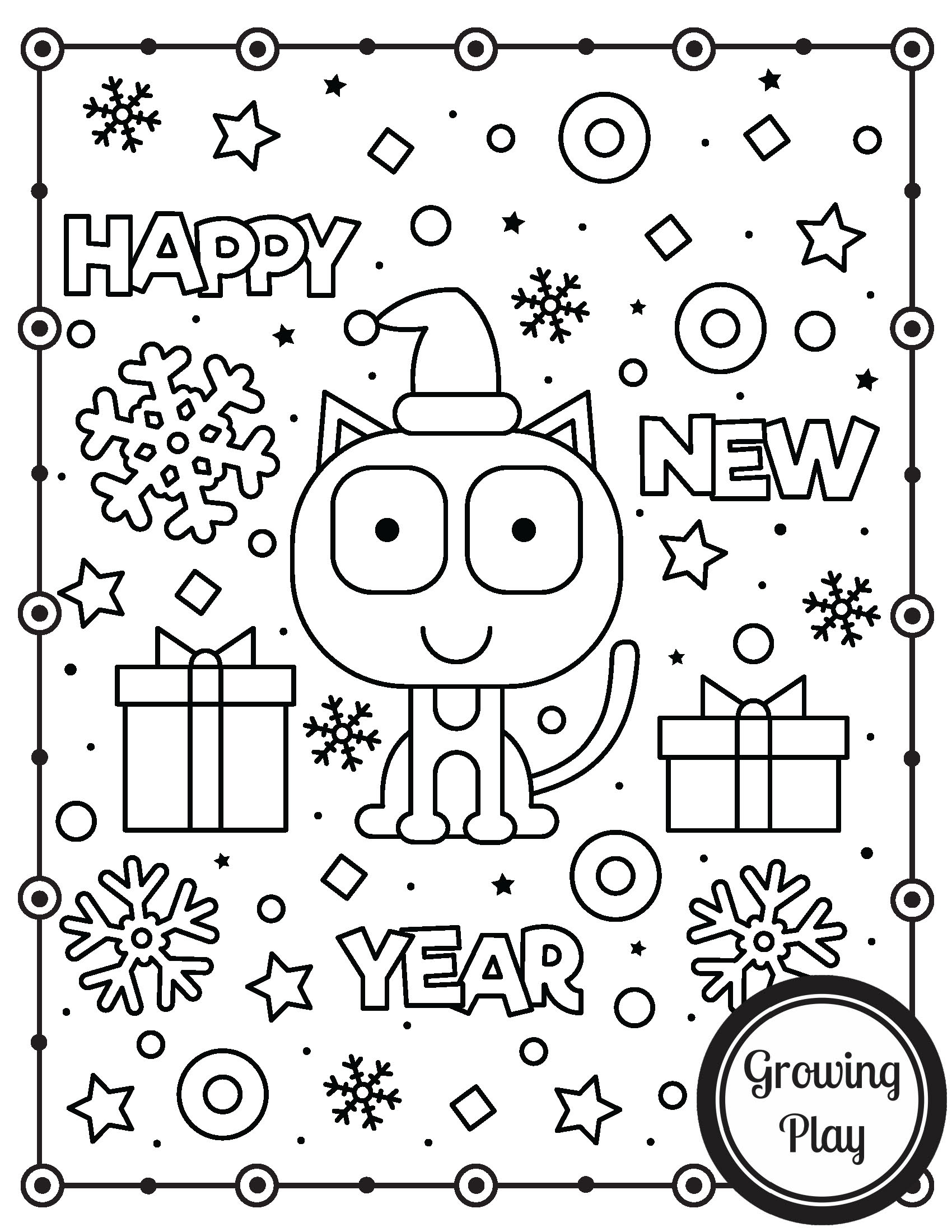 Free New Years Coloring Pages Printable