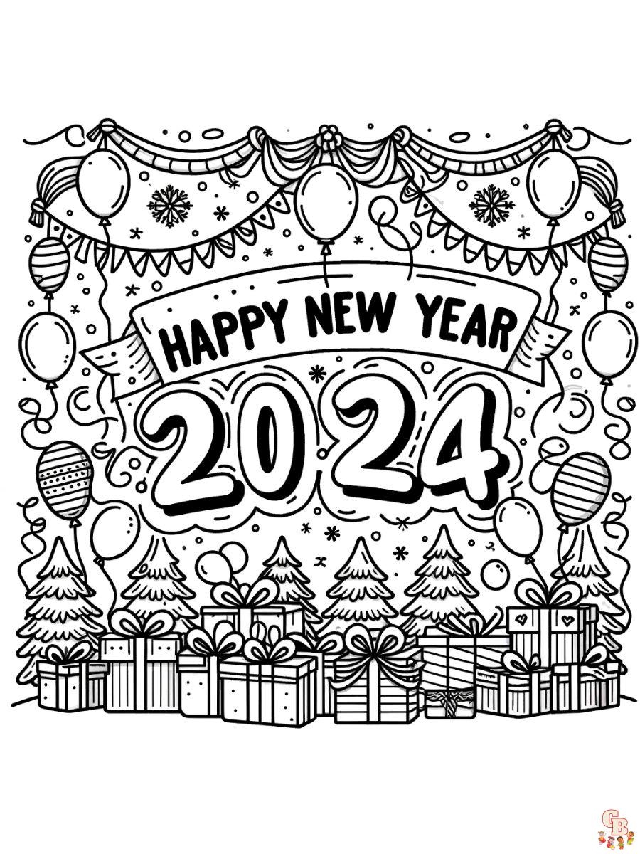 New Years Coloring Pages 2024 Printable Freida Melita