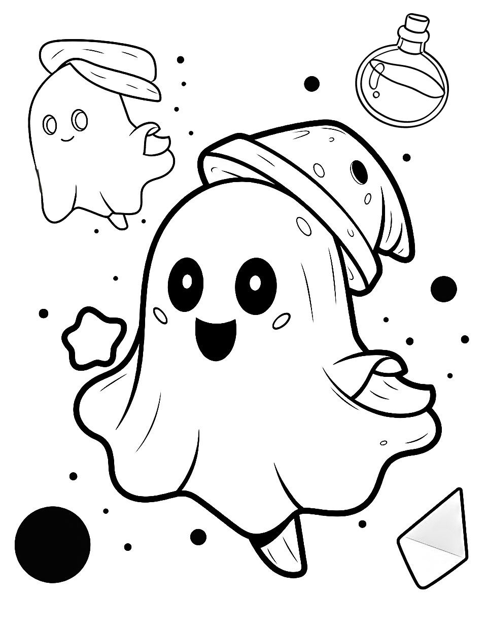 Nice Ghost Coloring Page Nice Ghost Coloring Page