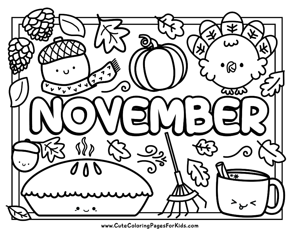 November Coloring Pages Cute Coloring Pages For Kids Preschool November Coloring Pages Cute Coloring Pages For Kids Preschool