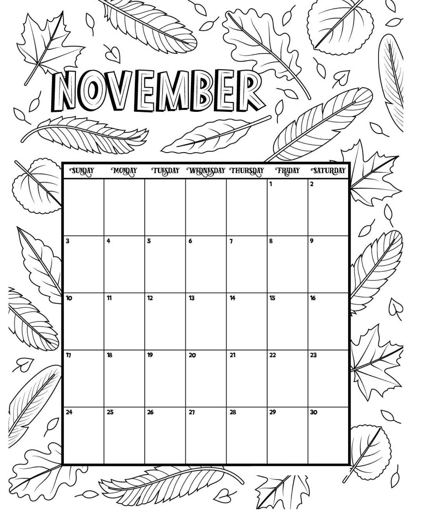 November Printable Coloring Calendar 2019 Advent Calendars For Kids November Printable Coloring Calendar 2019 Advent Calendars For Kids