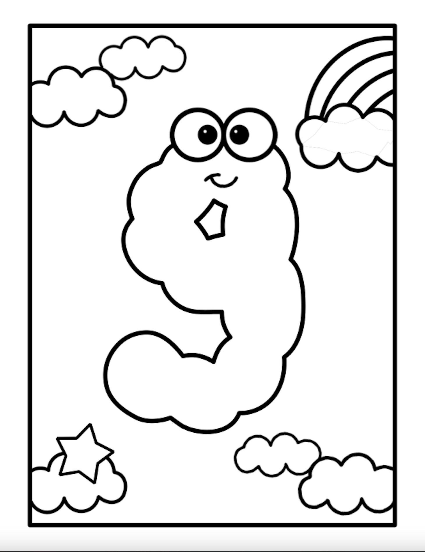 Number Cloud Printable Coloring Pages For Kids Cute Coloring Book Etsy Number Cloud Printable Coloring Pages For Kids Cute Coloring Book Etsy