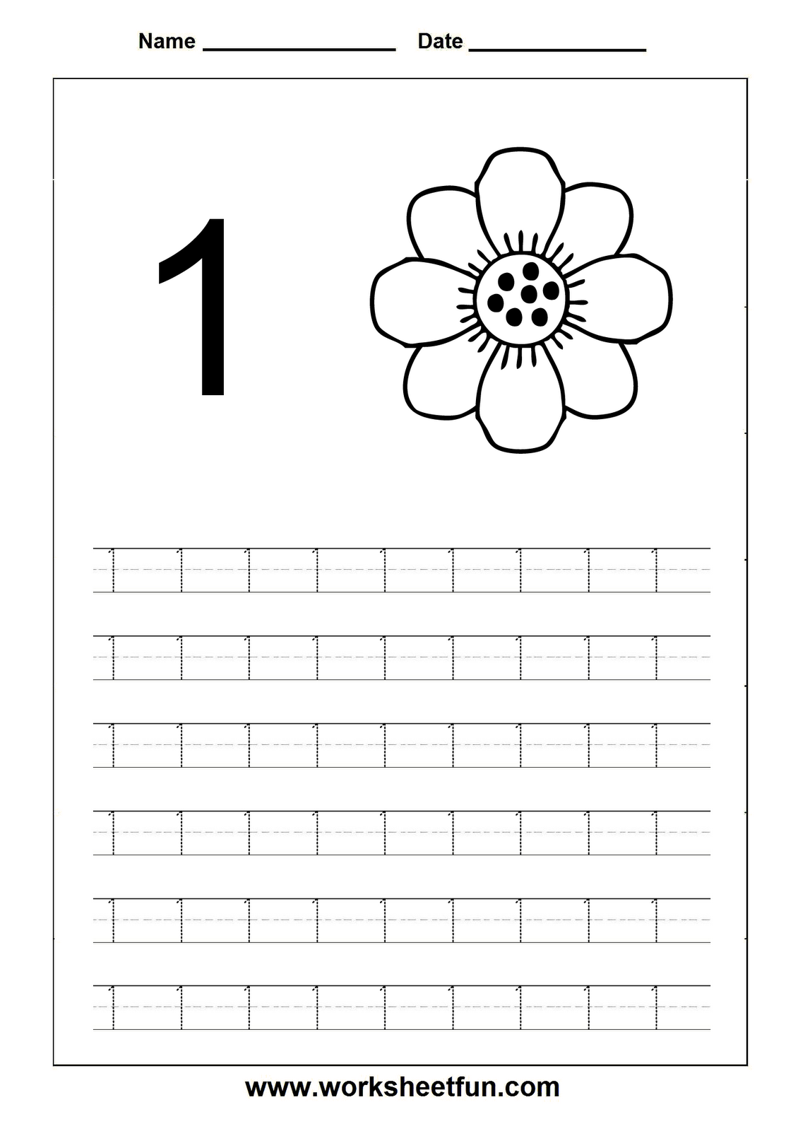Number Tracing Worksheets 1