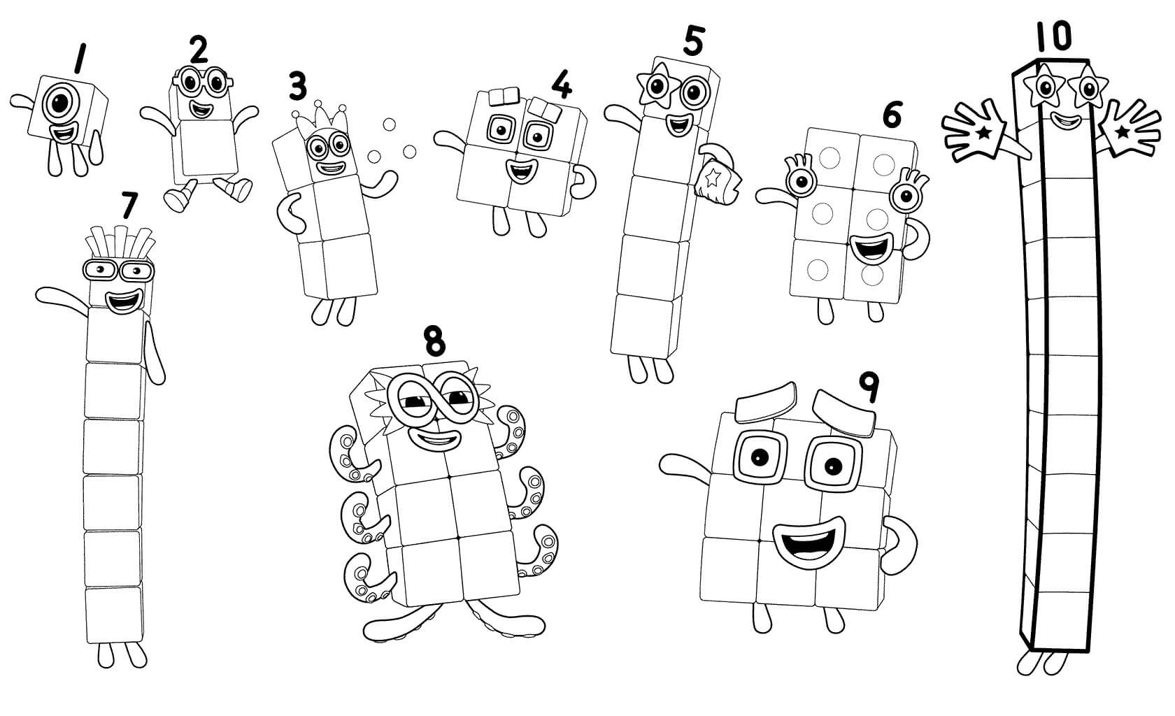 Numberblocks 1 A 10 Para Colorir Imprimir E Desenhar Colorir Me Numberblocks 1 A 10 Para Colorir Imprimir E Desenhar Colorir Me