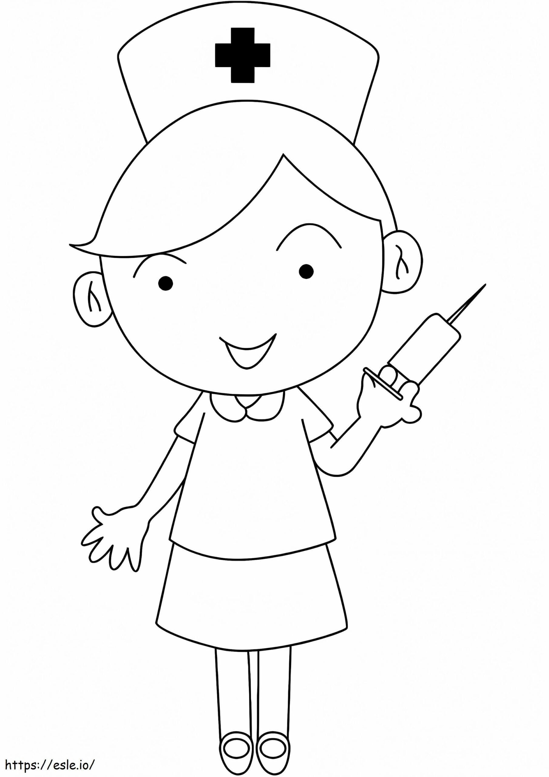 Nurse With The Syringe Coloring Page Nurse With The Syringe Coloring Page
