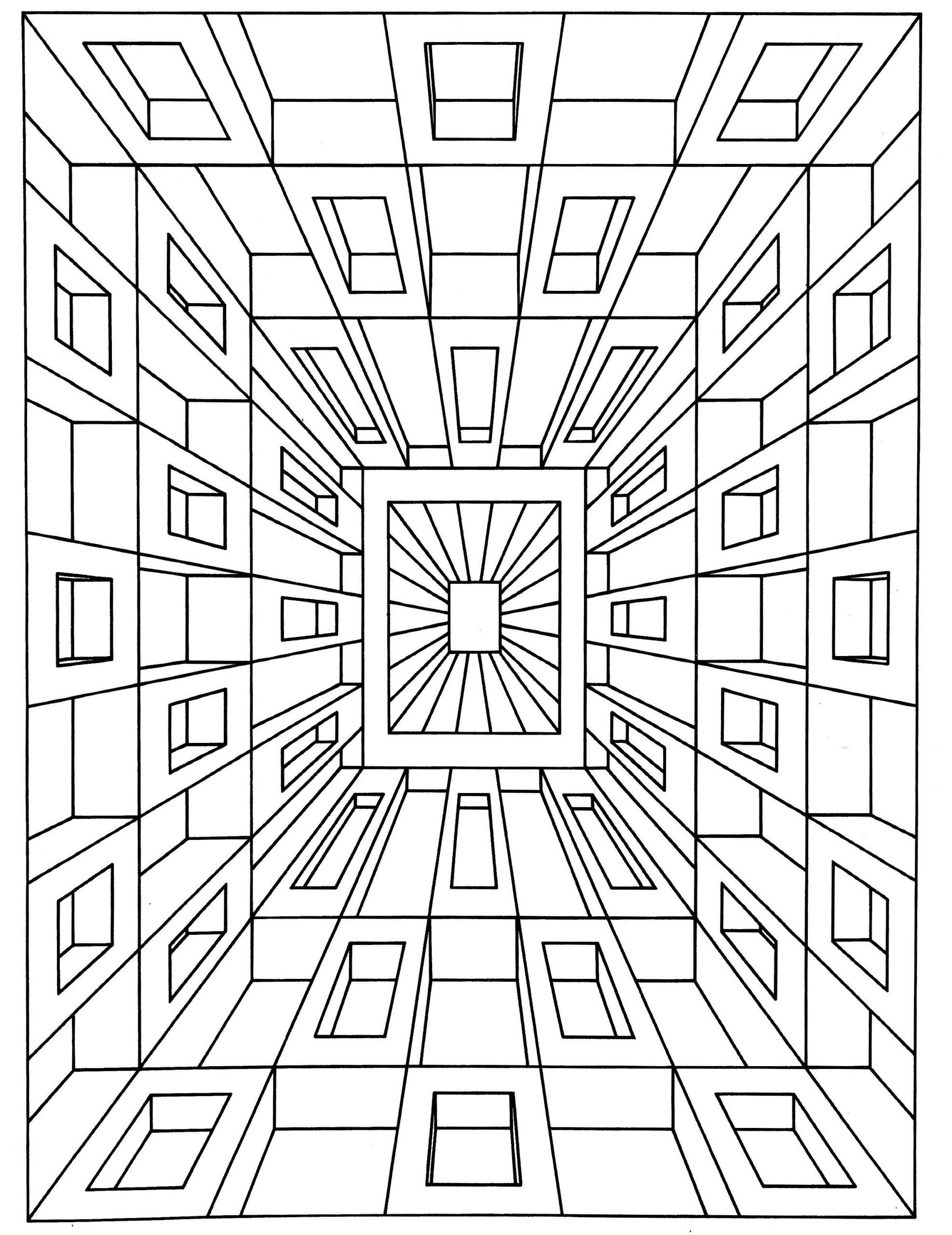 Optical Illusion Worksheets Printable Optical Illusion 3d Coloring Optical Illusion Worksheets Printable Optical Illusion 3d Coloring