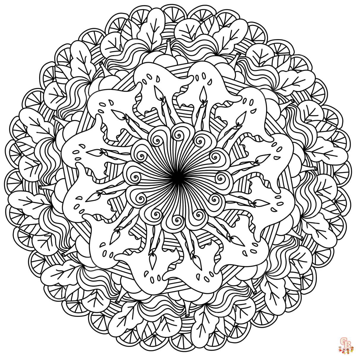 Original Halloween Mandala Coloring Page Original Halloween Mandala Coloring Page