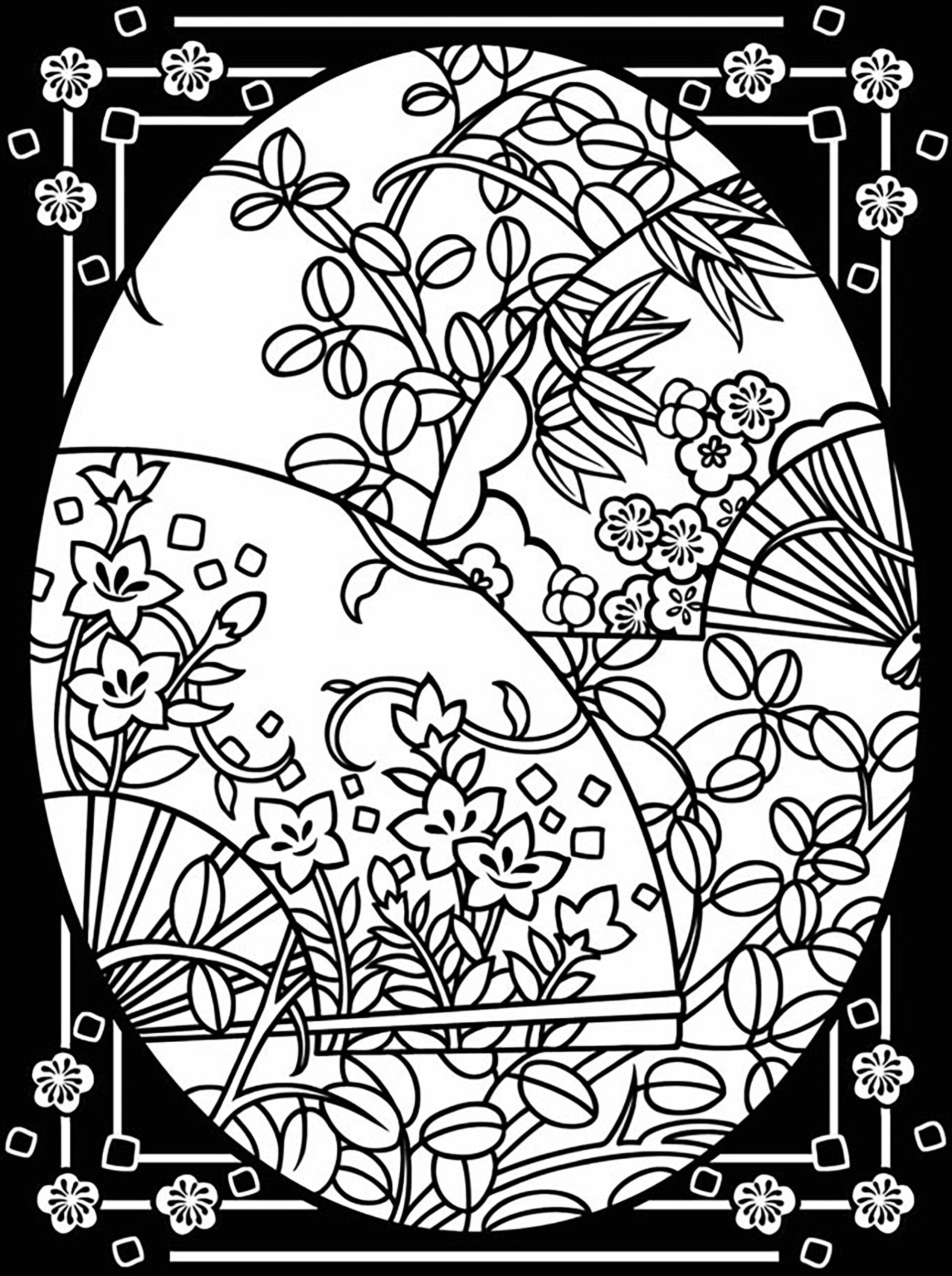 Osterei Mit Unglaublichen Blumen Und Bl Ttern Ostern Malbuch Fur