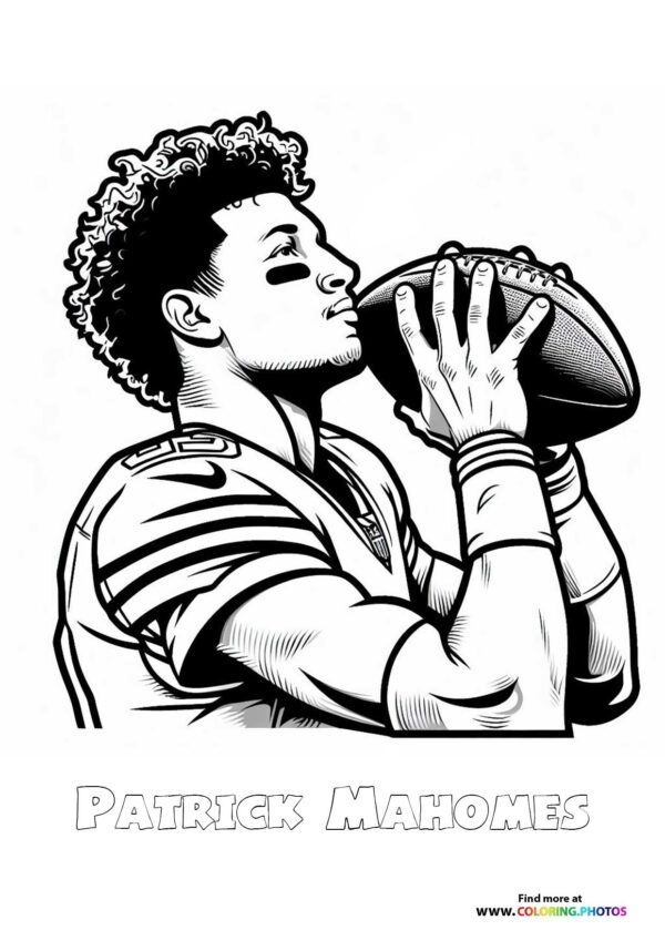 Patrick Mahomes Coloring Pages Printable Patrick Mahomes Coloring Pages Printable