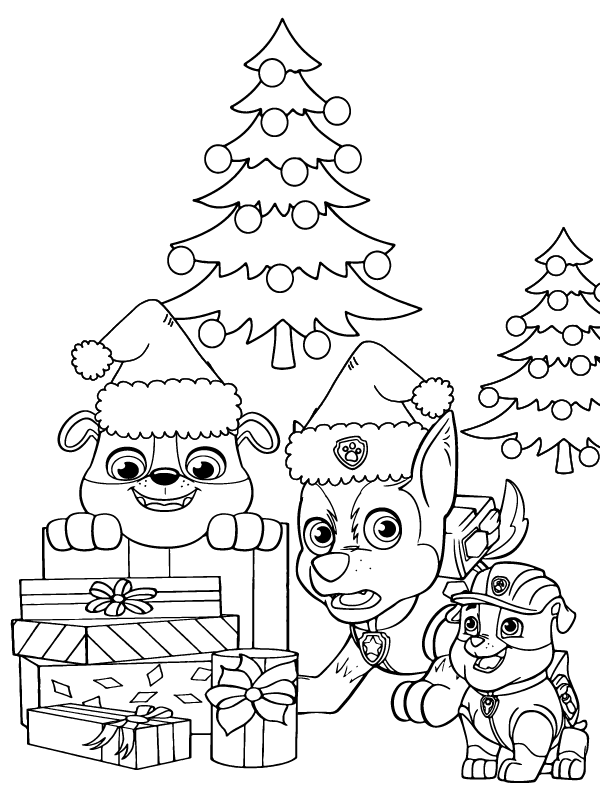 Paw Patrol Christmas Coloring Page Paw Patrol Christmas Coloring Page
