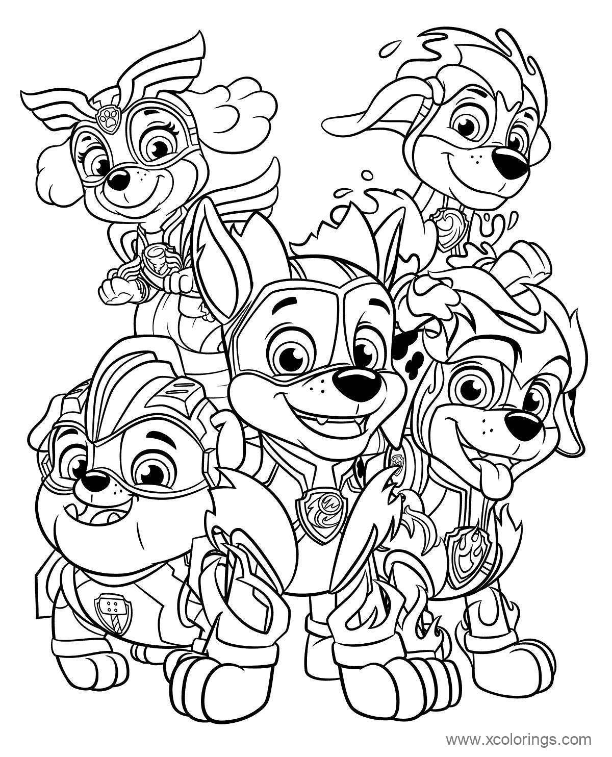 PAW Patrol Mighty Pups Characters Coloring Pages XColorings PAW Patrol Mighty Pups Characters Coloring Pages XColorings