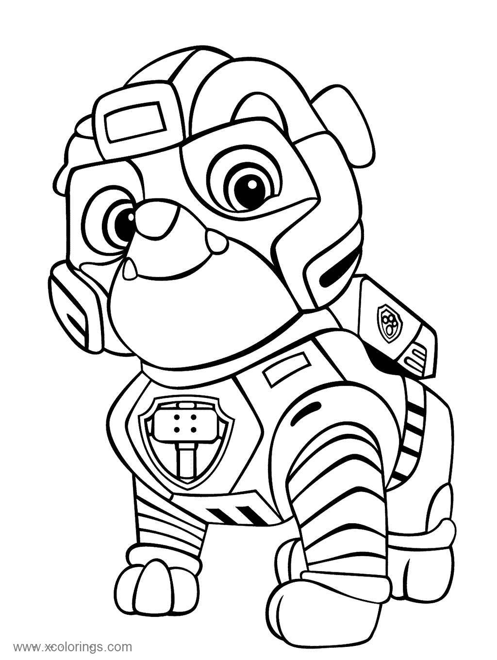 Paw Patrol Mighty Pups Rubble Coloring Pages XColorings Paw Patrol Mighty Pups Rubble Coloring Pages XColorings