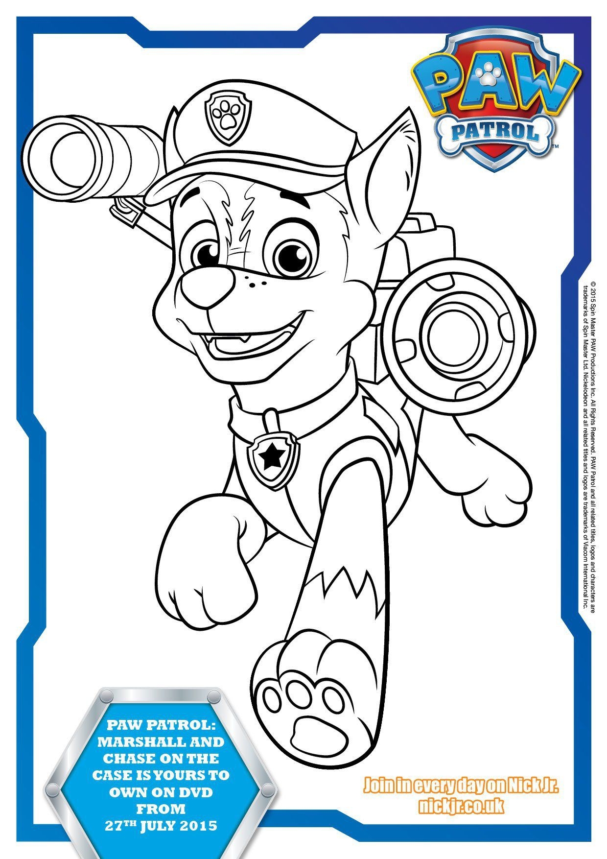 Paw Patrol Printable Coloring Page Paw Patrol Printable Coloring Page