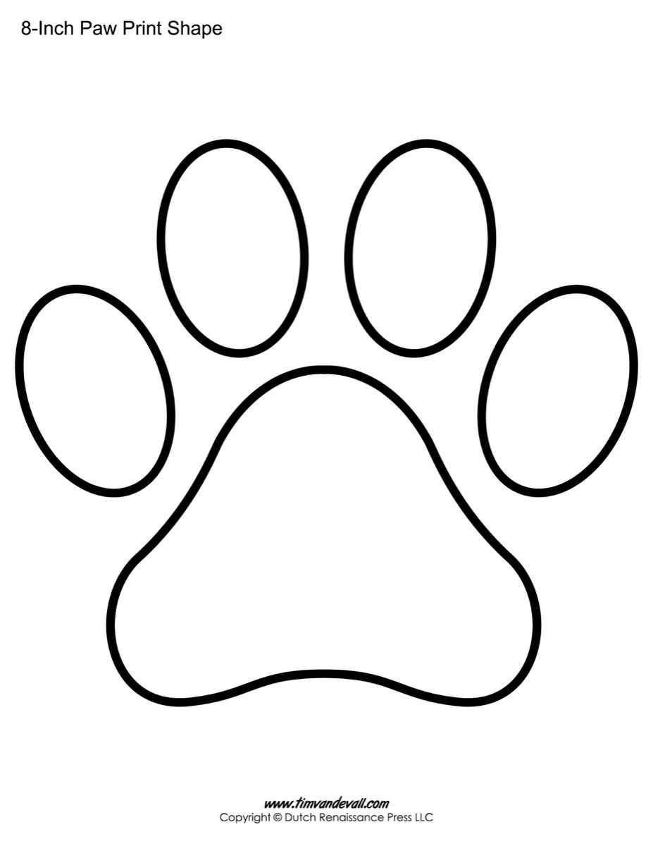 Paw Print Template Shapes Blank Printable Shapes Paw Print Template Shapes Blank Printable Shapes