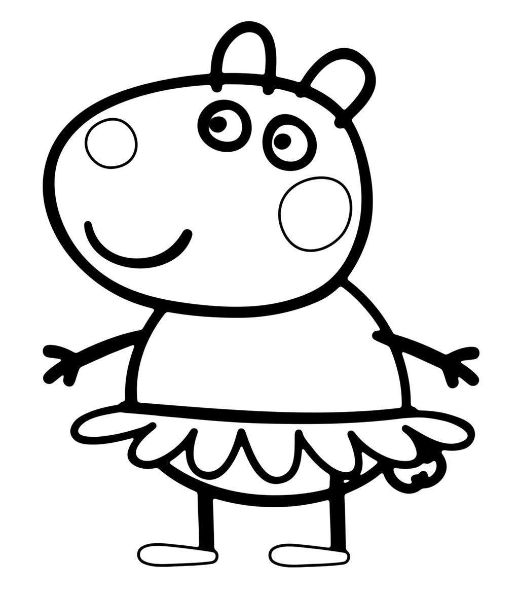Peppa Pig Coloring Pages With Swimwear Free Printable Coloring Pages