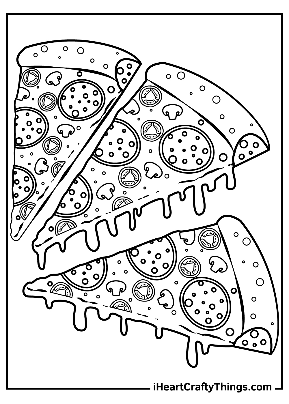 Pepperoni Pizza Coloring Page Pepperoni Pizza Coloring Page