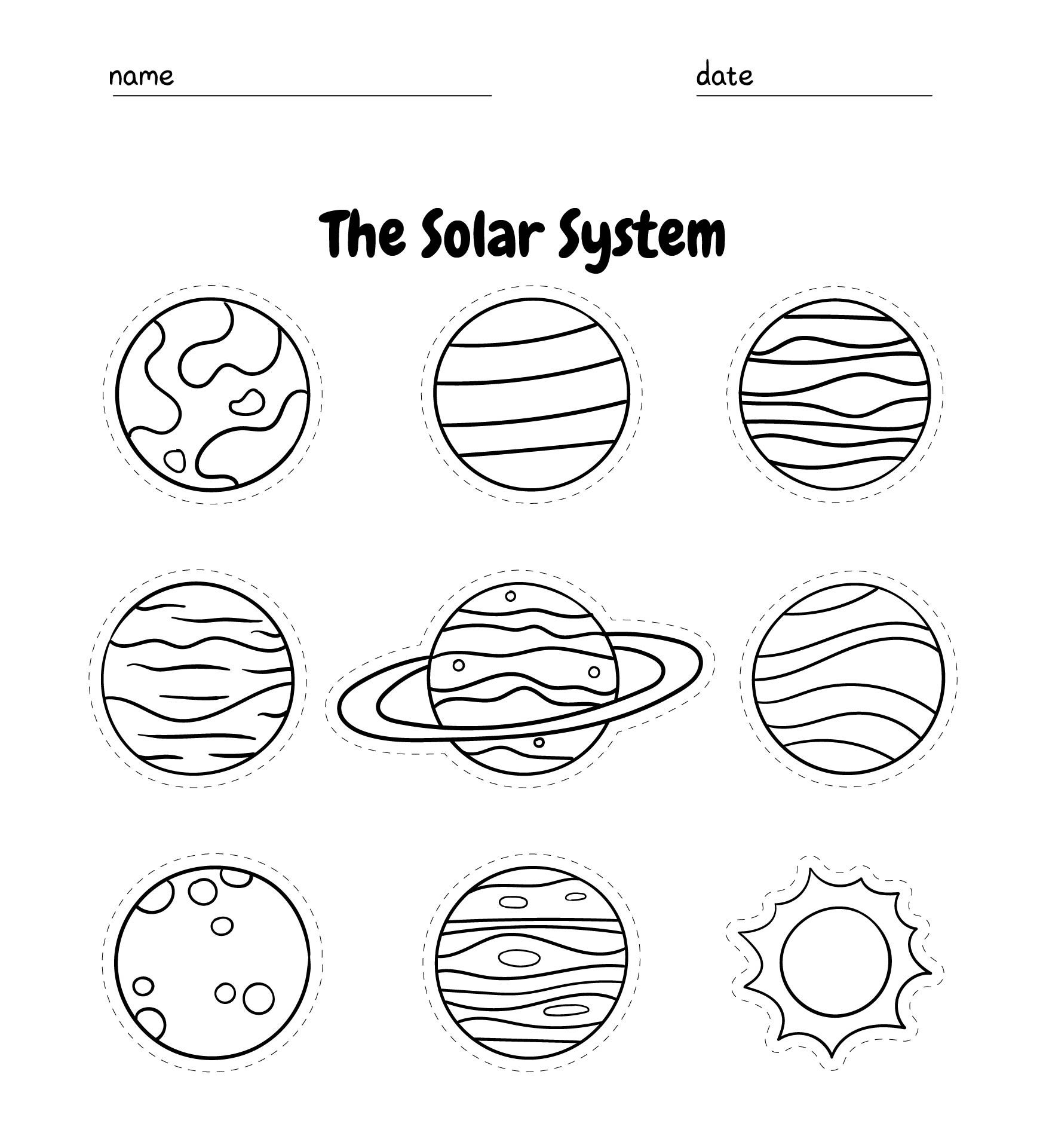 Piece Solar System Cut Outs Piece Solar System Cut Outs