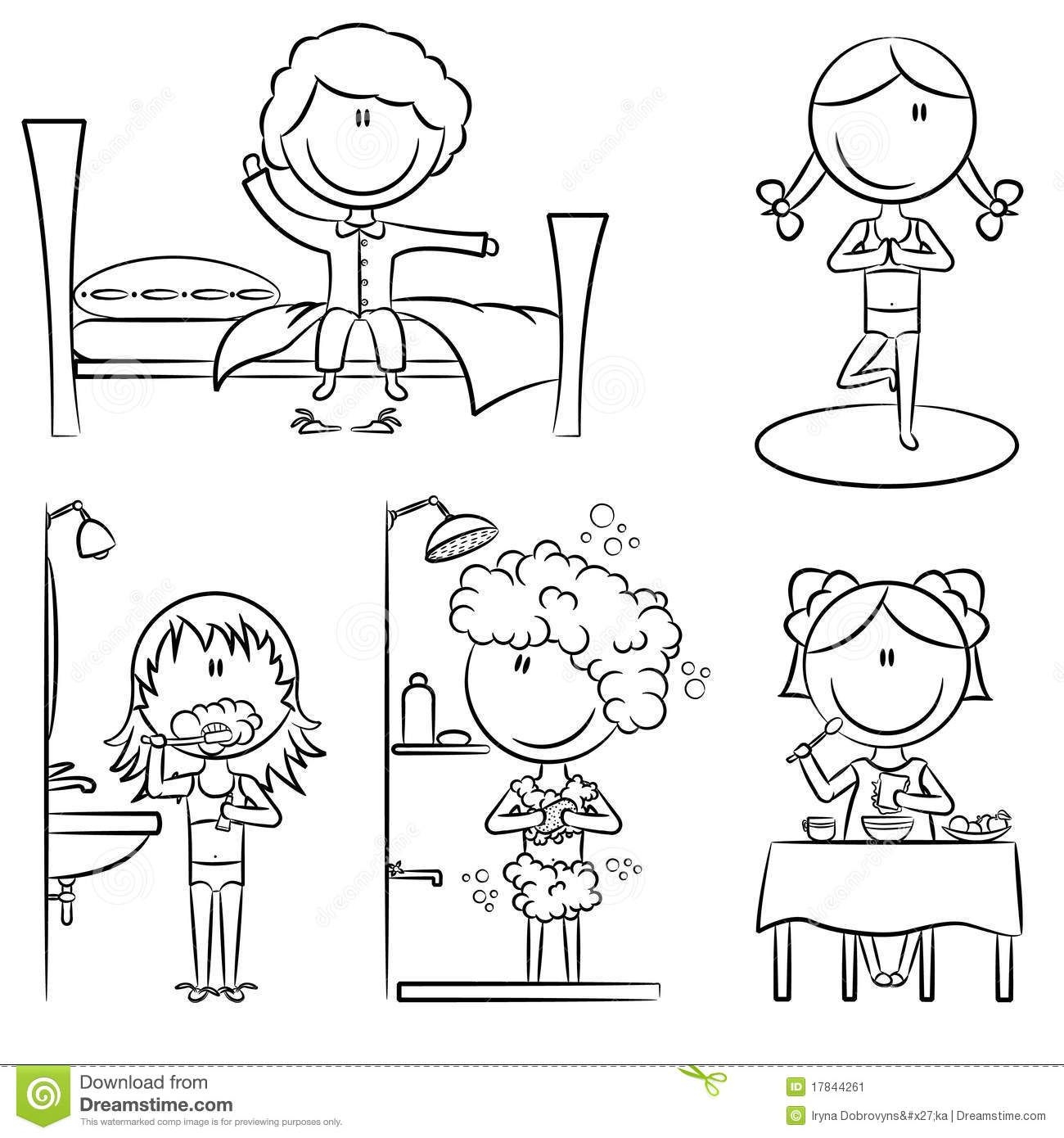 Free Printable Daily Routine Coloring Pages