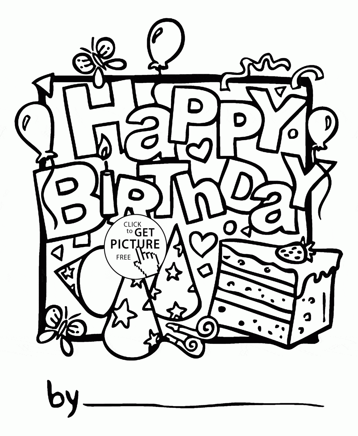 Printable Coloring Pages Happy Birthday