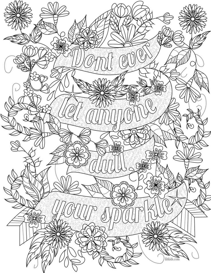Free Printable Coloring Pages For Adults Quotes