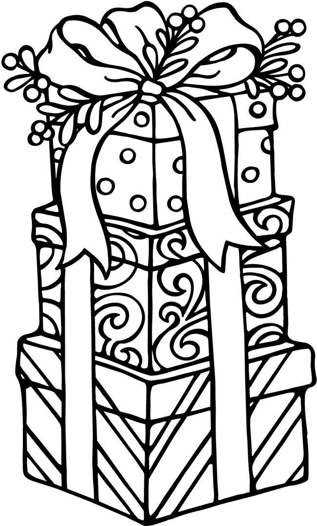 Printable Christmas Gifts Coloring Pages