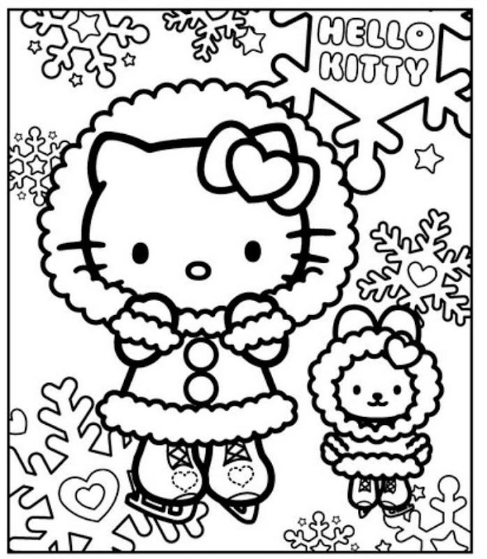 Free Printable Hello Kitty Christmas Coloring Pages