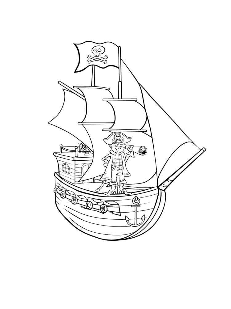 Pirate Ship Coloring Pages