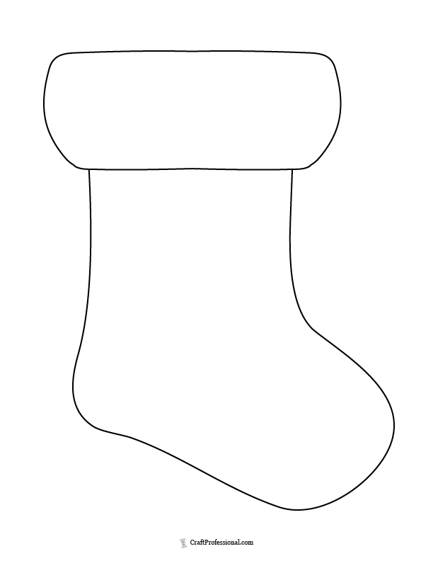 Plain Christmas Stocking Coloring Page Plain Christmas Stocking Coloring Page