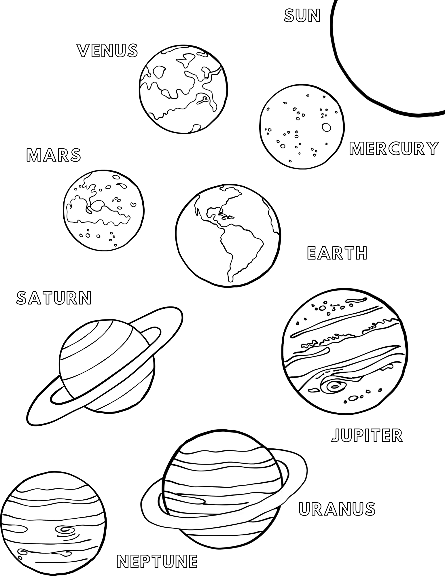 Planets Printable Coloring Pages Planets Printable Coloring Pages