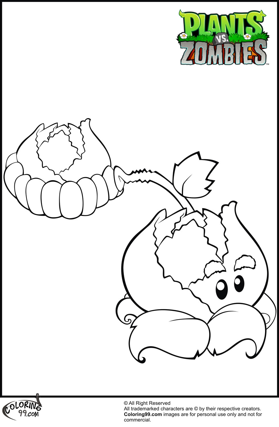 Printable Plants Vs Zombies Coloring Pages