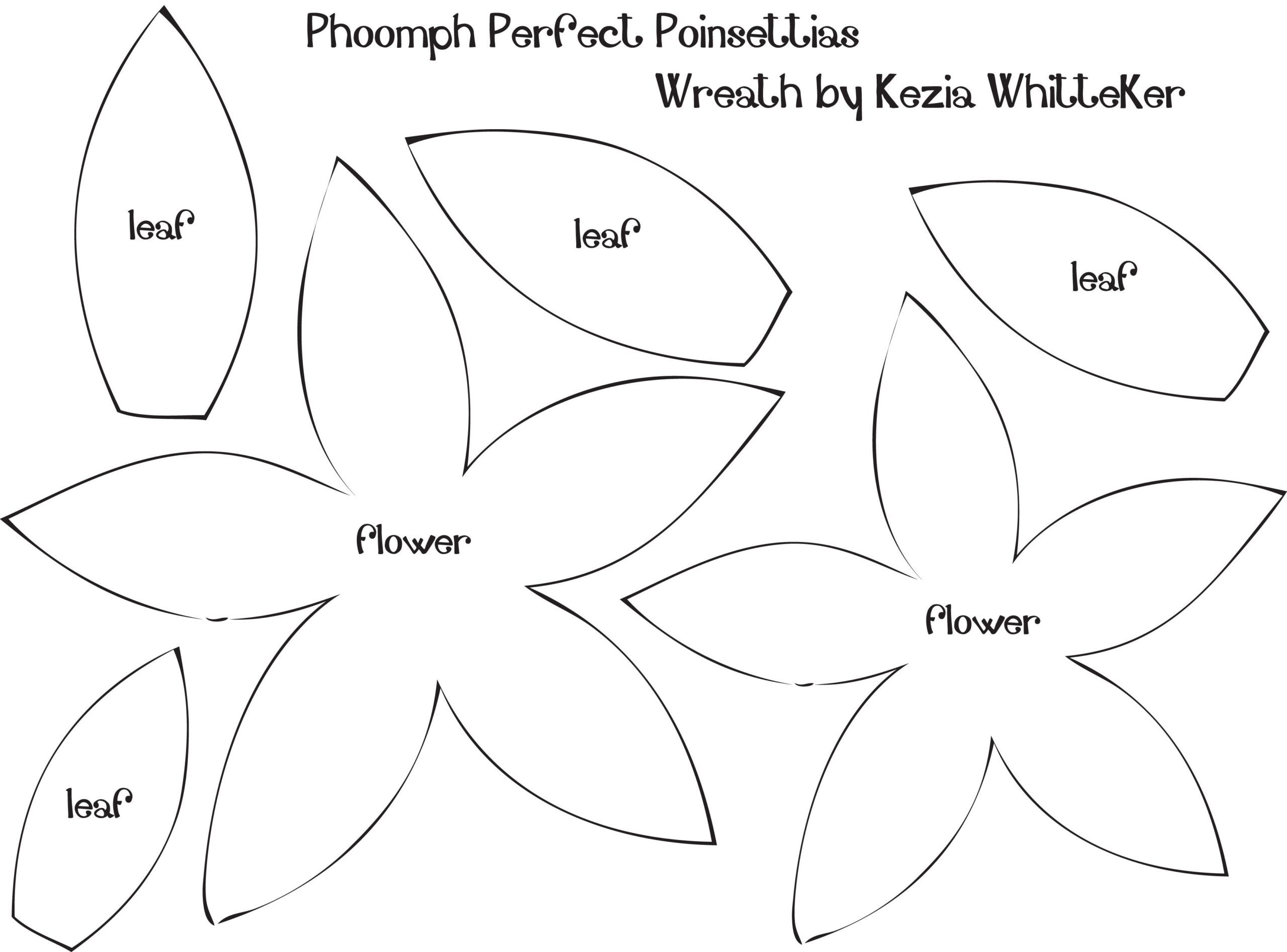 Poinsettia Leaf Pattern Template Paper Flowers Craft Giant Paper Poinsettia Leaf Pattern Template Paper Flowers Craft Giant Paper