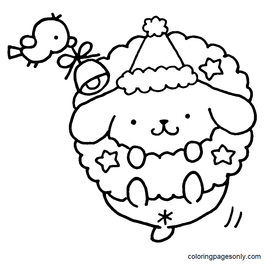 Pompompurin Christmas Coloring Page Free Printable Coloring Pages