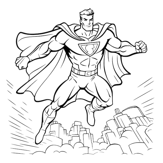 Premium Vector Super Hero Coloring Pages Drawing For Kids Premium Vector Super Hero Coloring Pages Drawing For Kids