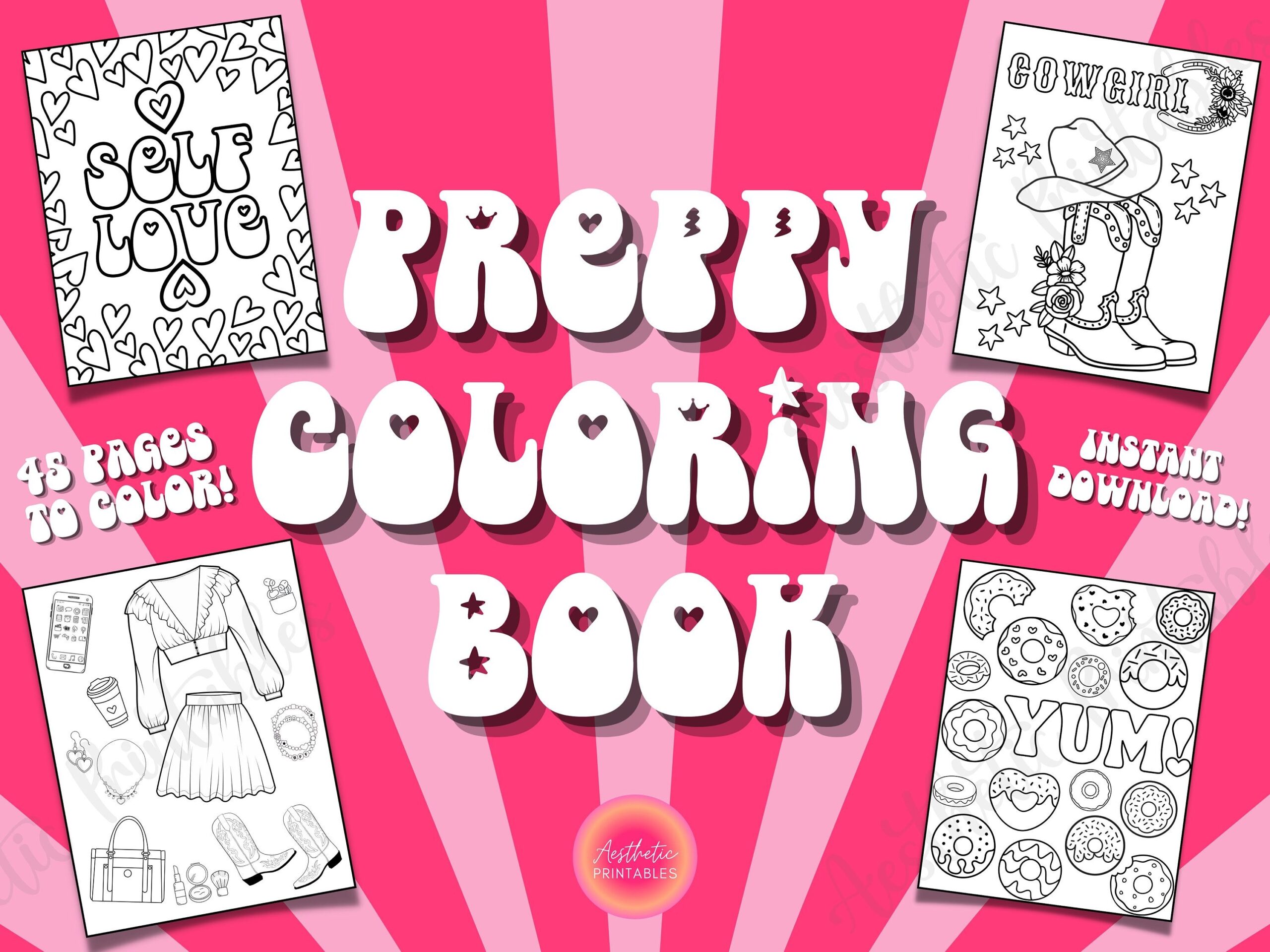 Preppy Printable Coloring Pages Preppy Printable Coloring Pages
