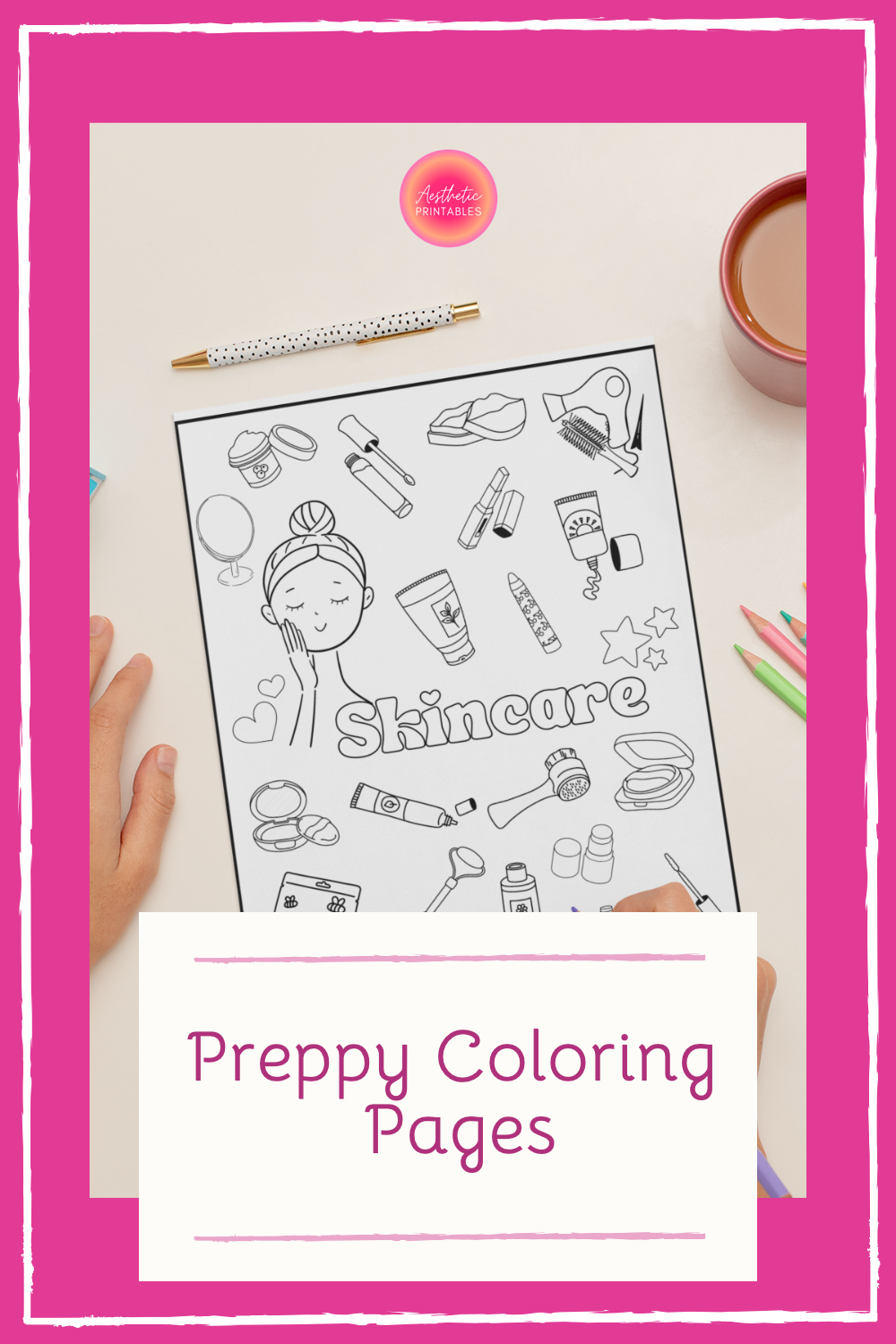 Preppy Coloring Pages Preppy Coloring Book Printable Easy Aesthetic Preppy Coloring Pages Preppy Coloring Book Printable Easy Aesthetic