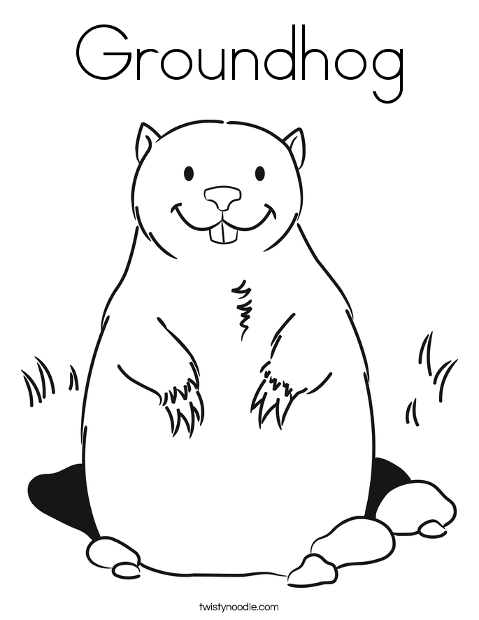 Free Printable Groundhog Coloring Pages