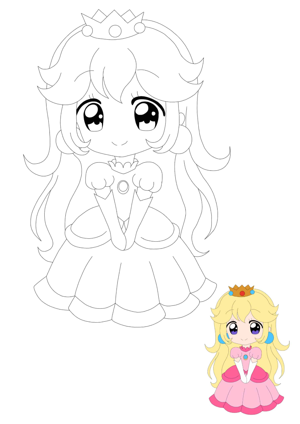 Princess Peach Anime Coloring Pages 2 Free Coloring Sheets 2020