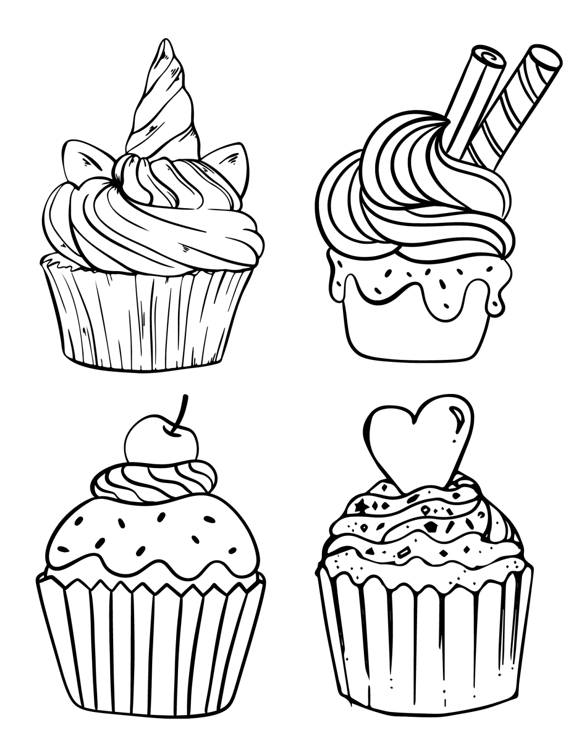 Print These Cute Cupcake Coloring Pages For Kids And Adults Print These Cute Cupcake Coloring Pages For Kids And Adults